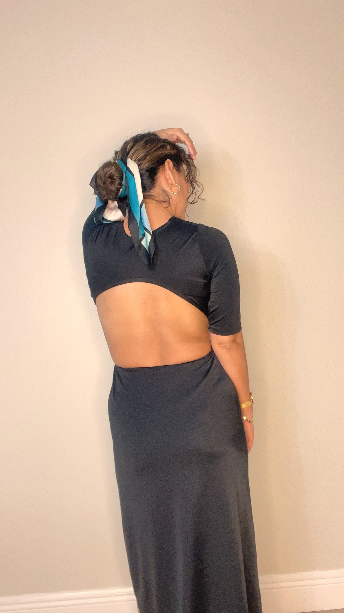 Black Open back Midi dress